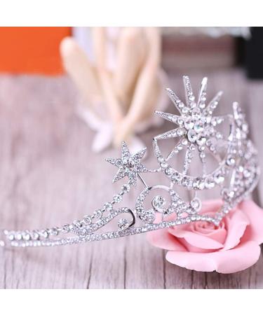 FRCOLOR Rhinestone Star Moon Tiara Crown for Women Girls - Silver Wedding Brides Jewelry Headwear - Buy Online on GoSupps.com