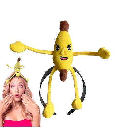 Banana Headband | Yellow Banana Food Headband - Photo Props for Cosplay Gathering Costume Accessory for Adults Dress Up Hat Stylish Hair Accessories