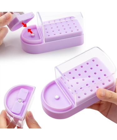 FEIlei 30 Holes Nail Drill Bits Storage Box Nail Grinding Head Holder Stand Display Pink - Buy Online on GoSupps.com