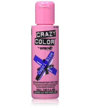 Renbow Crazy Color Semi-Permanent Hair Color Dye Capri Blue 44 100ml Capri Blue 100 ml (Pack of 1)