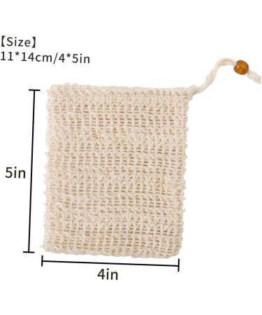 Baluue 4pcs Handmade Soap Bag Small Mesh Soap Bag Shower Foaming Loofah Cotton Linen White - Buy Online on GoSupps.com