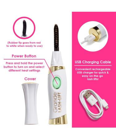 Grande Cosmetics LASH-LIFT Heated Lash Curler | Rechargeable & Travel-Friendly | 2 Heat Settings - Buy Online on GoSupps.com