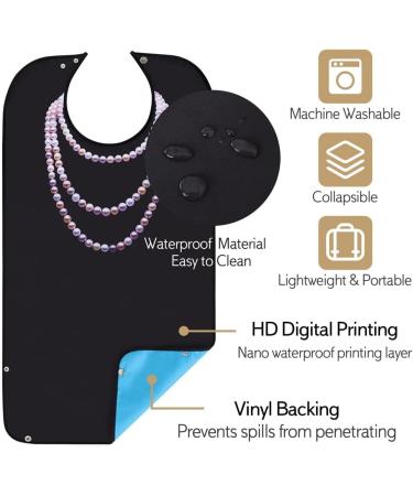 BIXUEJ 3 Pack Adult Bibs for Elderly Washable Feeding Adult Bib with Crumb Catcher Waterproof Clothing Protectors for Adult - Buy Online on GoSupps.com