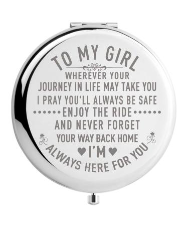 DIDADIC Daughter Gifts from Mom and Dad  Unique Birthday Gift Ideas for Granddaughter  Graduation Gifts for Her  Present for Women (MIR-Girl-Journey) Silver To My Girl (2.6inch)