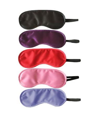 HappyDaily Beautiful and Comfortable Sleep Masks - Set of 5 Black/Red/Pink/Purple/Violet