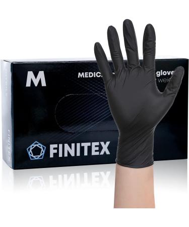 FINITEX Black Nitrile Disposable Gloves 5mil Powder-Free - 100 Count Pack, Medium Size - Latex-Free Medical Exam Gloves for Home Cleaning, Food Handling - Buy Online on GoSupps.com