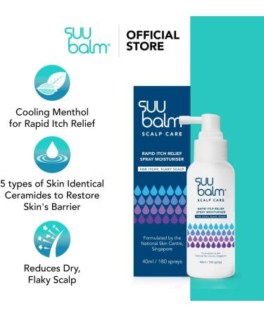 Suu Balm Scalp Spray 100ml - Rapid Itch Relief Moisturizer for Dry, Flaky, Itchy Scalp - 5 Min Itch Relief Treatment - Buy Online on GoSupps.com