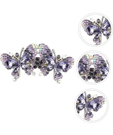 DOITOOL Hairpin Hair Jewels for Women Wedding Hair Clips for Brides Back Hair Barrette Retro Hair Barrette Keychain Comb Women Hair Accessories Back Hair Clip Miss Purple Spring Zinc Alloy - Buy Online on GoSupps.com