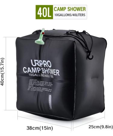 URPRO 10 Gallons Solar Shower Bag - Outdoor Camping & Hiking Hot Water Heater 45C - Buy Online on GoSupps.com