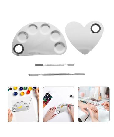 Buy Minkissy 2PC Stainless Steel Nail Art Palette & Spatula Set - Ideal for Oil Paint Watercolor & DIY Crafting - Buy Online on GoSupps.com