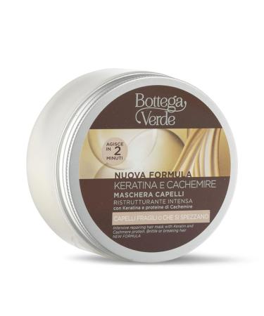 Bottega Verde Bottega Verde Keratin and Cashmere - Hair Mask - Intense Restructuring - with Keratin and Cashmere proteins (200 ml) - works in 2 minutes - for brittle or split hair