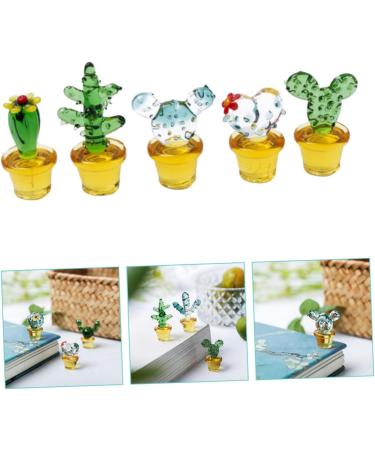 Zerodeko Car Toys 5 Pcs Cactus Decoration Cactus Figurine Vitroleros Para Mini Ornament Steam Cleaner Glass Sculpture Glass Cactus Decor Mini Figurine Crafts Car Glasses Soda Lime Glass - Buy Online on GoSupps.com