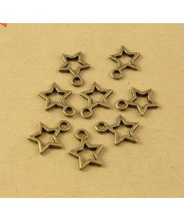 Resumart Youkwer 100Pcs 10mm x 13mm Alloy Stars Christmas Charms Pendants for DIY Crafting - Star 01 Antique Bronze | Bracelet & Necklace Jewelry Making - Buy Online on GoSupps.com