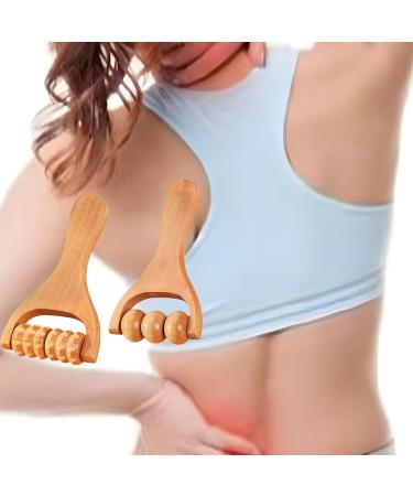 2-Piece Wooden Massage Roller Set | Trigger Point Roller for Body & Facial Massage | Anti-Cellulite Tool for Gua Sha & Scraping - Buy Online on GoSupps.com