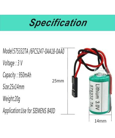 2 Pack 3V 950mAh Siemens 810D 840D PLC Replacement Battery | 6FC5247-0AA18-0AA0 | International Shipping Available - Buy Online on GoSupps.com