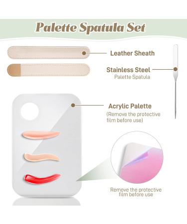 5-Pack Korean Makeup Spatula Set with Stainless Steel Spatula and Clear Palettes - Buy Online on GoSupps.com