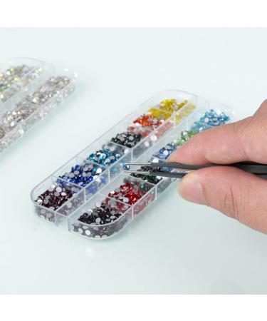 5280 Pcs Nail Art Rhinestones Set with Picker Pencil and Tweezer - Multicolor AB Color and Clear Rhinestone Kits for Nail Art, Face Make-up, and DIY Crafts - Buy Online on GoSupps.com