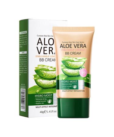 Aloe Vera Infused BB Cream Tinted Moisturizer | Buildable Coverage Oil Control Matte/Dewy Finish | Suitable for All Skin Types Color-Adaptive Shades (Lvory 1PCS) Lvory 1.41 Fl Oz (Pack of 1)