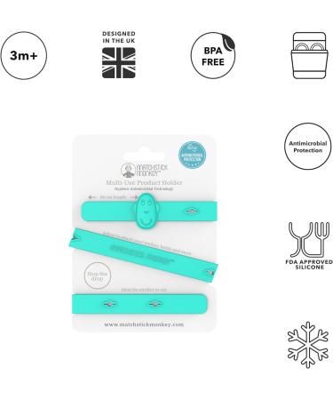 Matchstick Monkey Antimicrobial Silicone Multi-Use Product Holder Strap for Teether Bottle and more in Stroller Car and Highchair 3 Months Old+ 55 cm Green 1 Multi-Use Product Holder Green - Buy Online on GoSupps.com