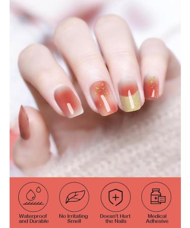 EBANKU 20 PCS Gel Nail Strips Nail Gel Polish Strips Full Wraps Adhesive Gel Nail Stickers with Nail File and Stick(UV/LED Lamp Required) (8) - Buy Online on GoSupps.com