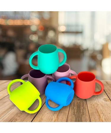 SiliLife Silicone Baby Cups 2 Pack | BPA Free & Food-Grade Safe | Easy-Grip Handles for Self-Feeding | Electric Blue/Coral Red - Buy Online on GoSupps.com
