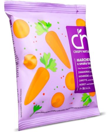  Crispy Natural Crispy Natural Carrot Chips Thai Flavor 24 x 18g. Natural Sugar-Free Snack. Convenient Packaging. - Buy Online on GoSupps.com