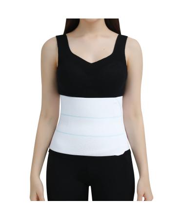 CANMIUS Abdominal Binder Post Surgery Tummy Tuck Belt For Women & Men  Postpartum Belly Band Compression Stomach Wrap  Skin Friendly  Breathable - (30 - 45) 3 Panel - 9 30-45 WHITE