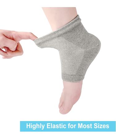 ZAKASA Moisturizing Gel Heel Socks - 2 Pairs for Dry Cracked Heels Repair | Toeless Spa Socks for Foot Care Treatment - Grey - Buy Online on GoSupps.com