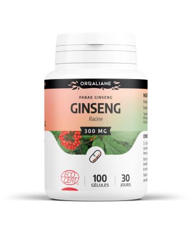 Organic Ginseng 300 mg - 100 capsules - Ecocert certified - Orgaliane