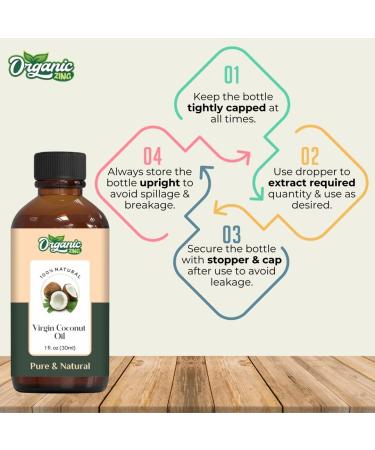 ORGANIC ZING Virgin Coconut (Cocos nucifera) Oil | Pure & Natural Carrier Oil for Skincare Haircare & Massage- 30ml/1.01fl oz - Buy Online on GoSupps.com