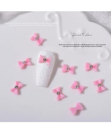 10Pcs 3D Bowknot Crystals Nail Charms Bow Nail Art Decor Rhinestones Press On Nails Manicure Accessories for Women Nail Embellishments Resin Rhinestone Nail Decorations Nail Charms - Buy Online on GoSupps.com