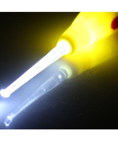 Plastic Grip LED Light Earpick Curette Ear Wax Remover w/ 3 Tips Yellow - Model 2d7 8c5 9d6 555 40c - Buy Online on GoSupps.com
