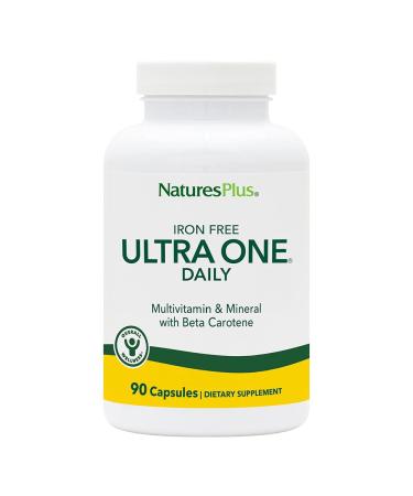 NaturesPlus Ultra One Iron Free - 90 Easy to Swallow Capsules - High Potency Once Daily Multivitamin & Mineral Supplement - Natural Energy - Vegetarian Gluten-Free - 90 Servings