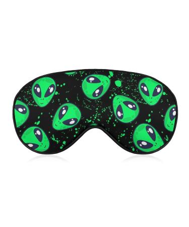 LynaRei Cute Alien Space Sleep Mask Blindfold Adjustable Super-Smooth Soft Eye Mask Cover for Men Women Travel and Nap Style-3