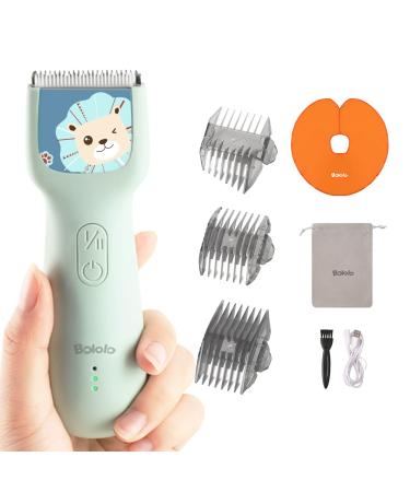 Bololo Baby Hair Clippers - Quiet Kids Hair Trimmer, Cordless & Waterproof Chargeable, Children with Autism, ABS Ceramic Blade, Haircut Kit for Kids Infants Men and Women,Blue,Lion