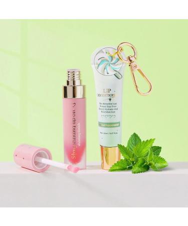 Jan Jean Frosted Peppermint Lip Care Duo: 2 Pack Non-Sticky Lip Balm and Shiny Oil for All-Day Comfort Pink Green One Size One Size Pink Green - Buy Online on GoSupps.com