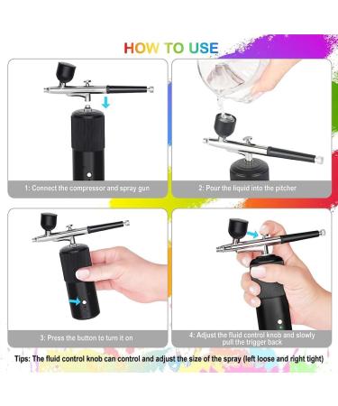 GYSURYB Airbrush Set Kit Rechargeable Handheld Airbrush Compressor for Nail Art Makeup B - Buy Online on GoSupps.com