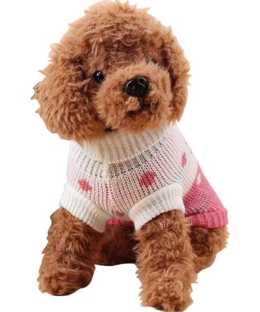 CHBORCHICEN Pet Dog Sweater - Knit Turtleneck Winter Puppy Clothing, Small Pink - Buy Online on GoSupps.com