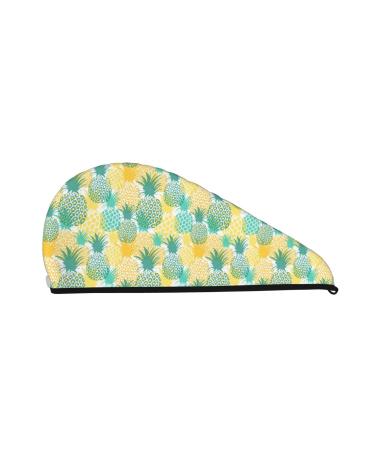 Ultra Plush Microfiber Hair Towel Wrap for Women Ultra Absorbent Twist Hair Turban Drying Cap Hair Wrap for Drying Curly Long & Thick Hair-Pineapples1