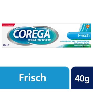Corega"Ultra Haftcreme Frisch" Denture Adhesive Cream Fresh 40 g Double Pack - Buy Online on GoSupps.com