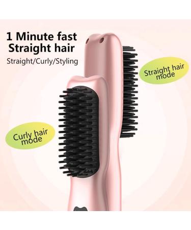 TOPINCN Hair Straightener Brush - 2-in-1 Electric Hot Comb with 11 Temperature Settings | Portable Anti-Scald Straightening Brush for Travel - Buy Online on GoSupps.com