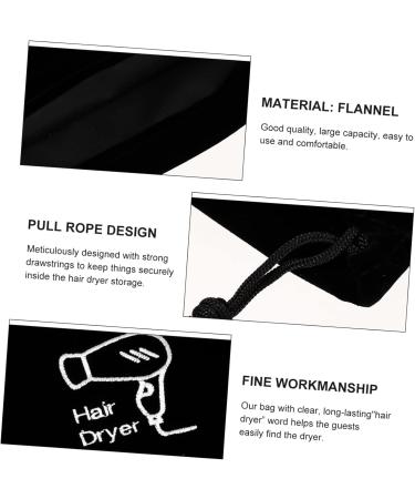 WOONEKY 4 Pcs Hair Dryer Storage Bag Portable Dryer Suitcases Hair Styling Tools Bags Product Flannel Black - Buy Online on GoSupps.com