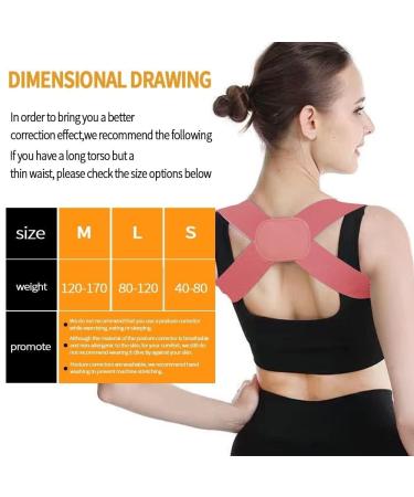 Adjustable Upper Back Brace Posture Corrector - Invisible Hunchback Correction Belt for Pain Relief | Large Pink (132-176 lb - Buy Online on GoSupps.com