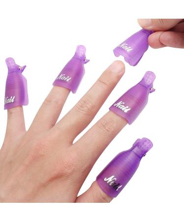 10 PCS Gel Nail Polish Remover Clips for Toenail & Finger - Purple - Buy Online on GoSupps.com