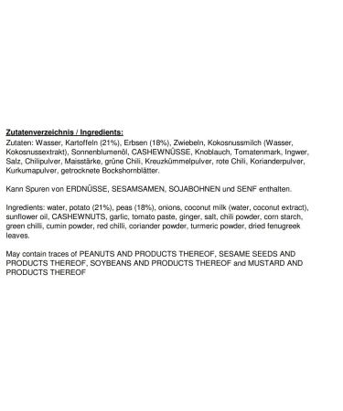 ASHOKA Aloo Matar Ready Meal - Pack of 6 (6 x 280g) | Authentic Indian Cuisine | Buy Online - International Shipping Available - Buy Online on GoSupps.com