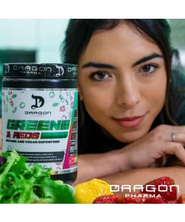 DRAGON PHARMA Greens and Reds Over 23 Nutritious Superfoods Fruits and Vegetables Optimal Health and Wellness (30 Servings Lemonade) - Buy Online on GoSupps.com