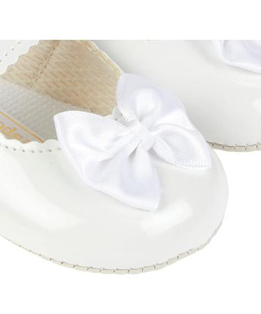 Baypods Baby Girls Soft Sole Pre Walker Shoes, White Patent, Made in England - Size 0 UK Child - Buy Online on GoSupps.com