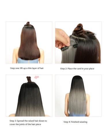 22-Inch Synthetic Clip-In Hair Extensions Set - Heat-Resistant Straight Wigs for Women | 16 Clips 6 Pieces - Buy Online on GoSupps.com