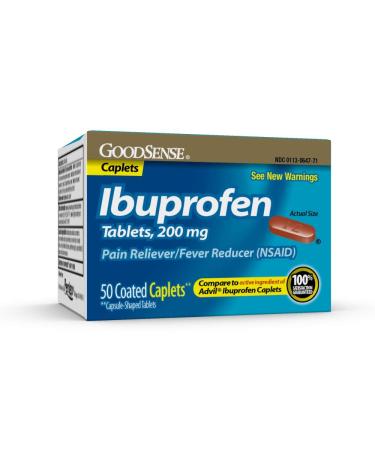 GoodSense Ibuprofen Pain Reliever/Fever Reducer Caplets 200 mg 50-Count