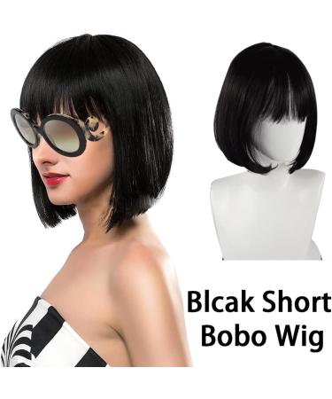 TongTaiXie Black Bob Wig - Short Length Synthetic Straight Hair for Women - Perfect for Party, Cosplay & Costume - Buy Online on GoSupps.com
